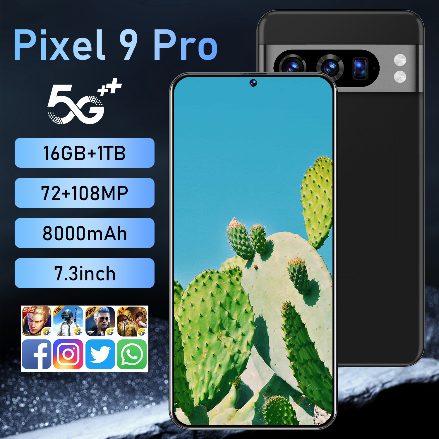 Black Cloud V53-i17 6.0"+ HD Screen 4G LTE Smartphone MediaTek Octa-Core Processor — Precision 1:1 Size (Up to 1TB Storage), 20MP+ Dual HD Camera, 4000mAh+ Battery, Dual SIM Android Mobile Phone