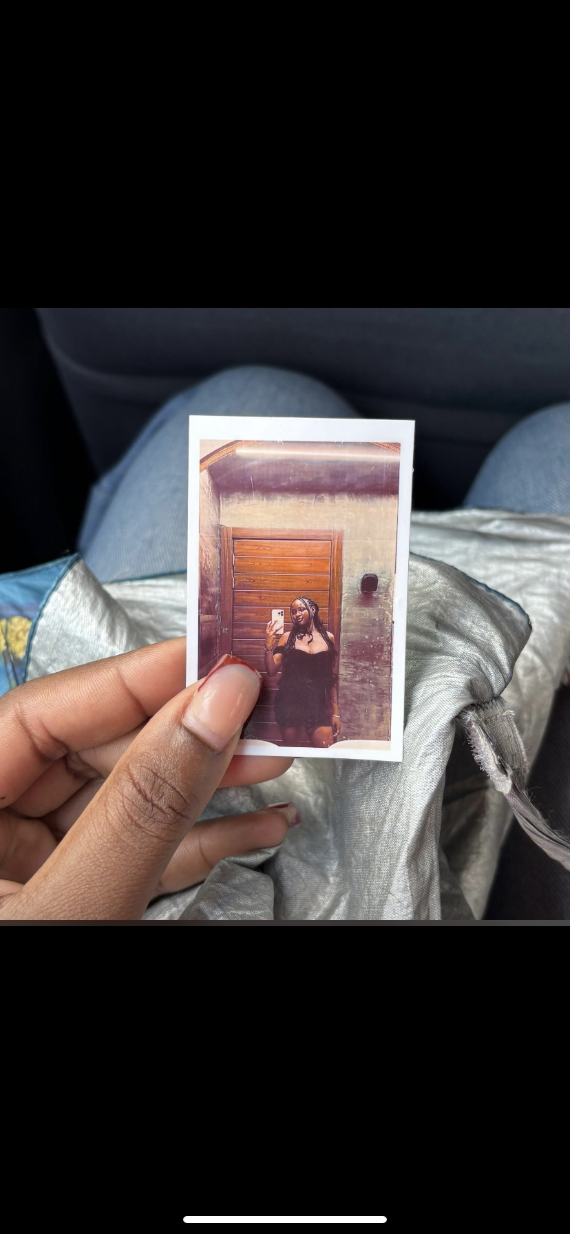Trasparent pocket case and polariod picture