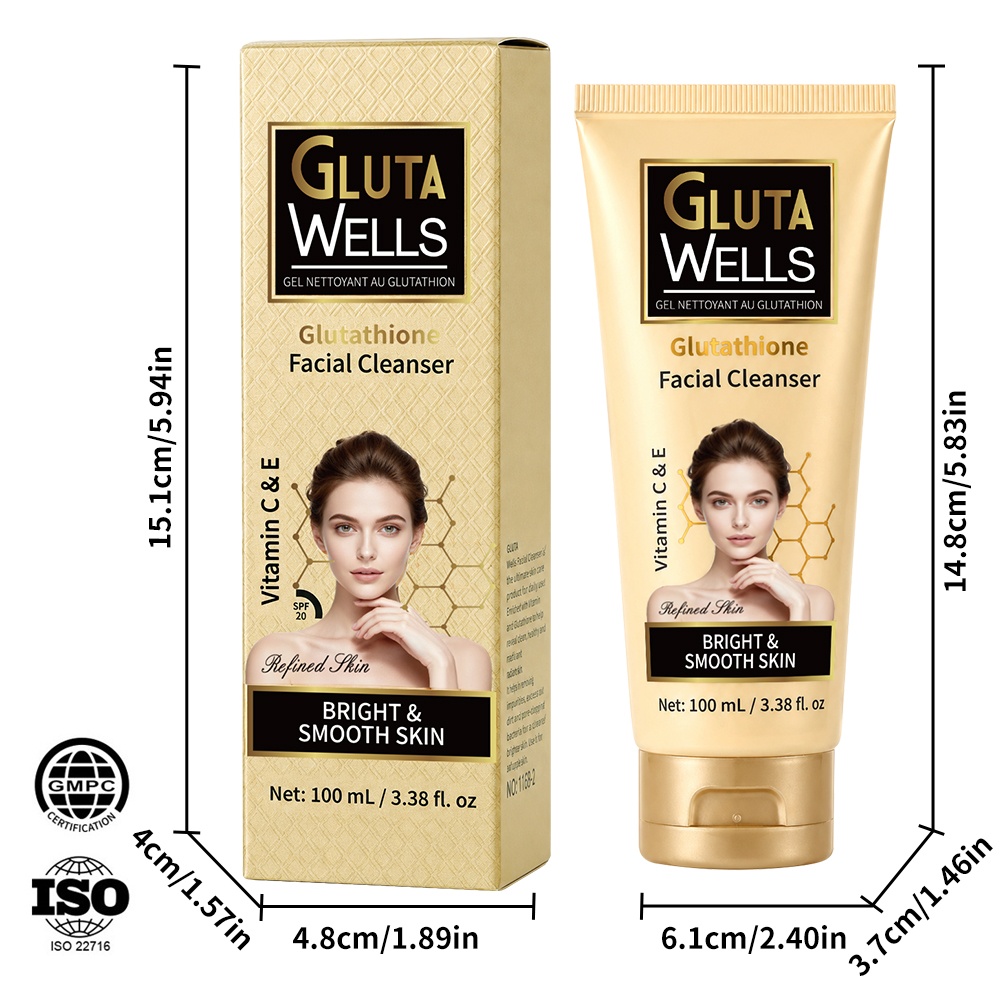 Glutathione Facial Cleanser for Brightening Skin, Oil Control, and Facial Care Skincare Product