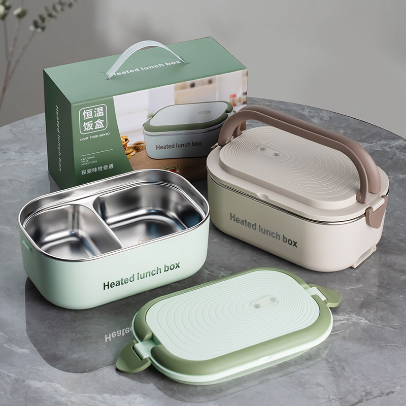 Cross-Border Hot-Selling Electric Lunch Box, Heated and Insulated Lunch Box, Plug-In Electric Lunch Box for Students, Stainless Steel Lunch Box for Work