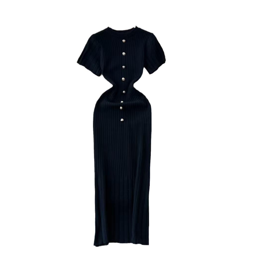 French Retro Knitted dress Autumn Women's Knitted Sweater New Fashion High-end Sense Elegant Slimming Long Dress Trendy Rating 0 of 5 Rating 0.5 of 5 Rating 1 of 5 Rating 1.5 of 5 Rating 2 of 5