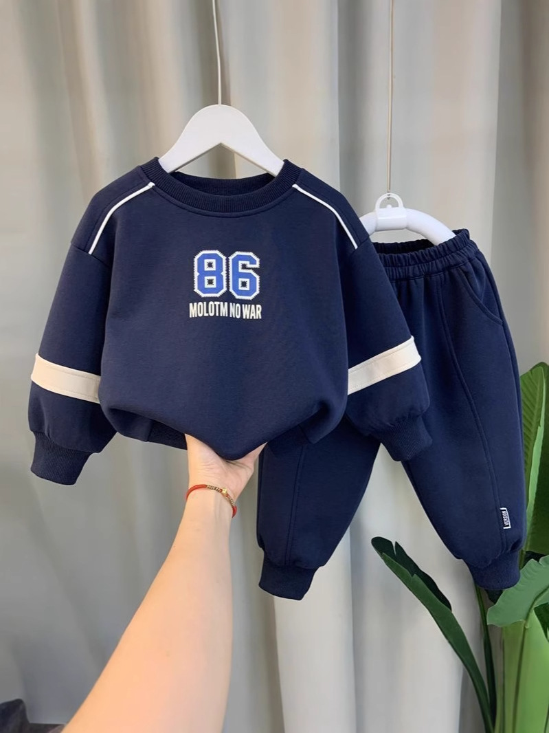 Boys' Sports suit 2024 New Boys' Spring and Autumn Clothes Children's Baby's Autumn Two-Piece Set