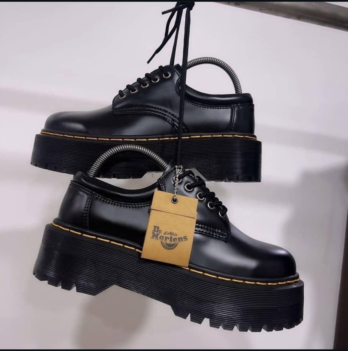 Men's Black Chunky Platform Ankle Boots, Lace-Up Casual Shoes, Thick Lug Sole Streetwear Boots