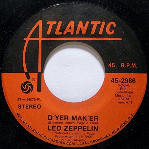 Led Zeppelin 45 Rpm The Crunge / D'yer Mak'er