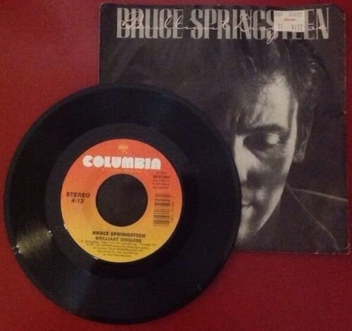 Bruce Springsteen Brilliant Disguise B/w Lucky Man 45 Rpm 38 07595 Jukebox