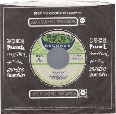 Audry / Tell Me Why (with Norman Fox)
