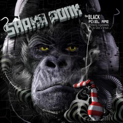 The Black Pixel Ape Drinking Cigarettes To Take A Break