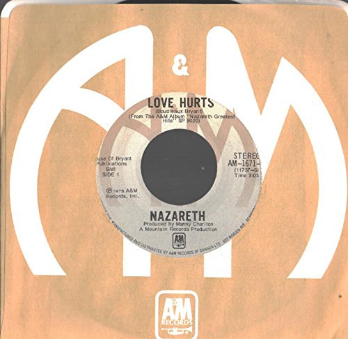 Nazareth: Love Hurts / Hair Of The Dog 7 45 Vg++ Canada A&m Am-1671-s