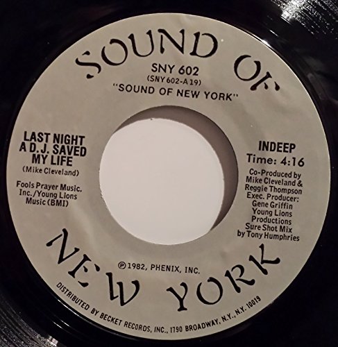 Last Night A D.j. Saved My Life / D.j. Delight 45 Rpm Single