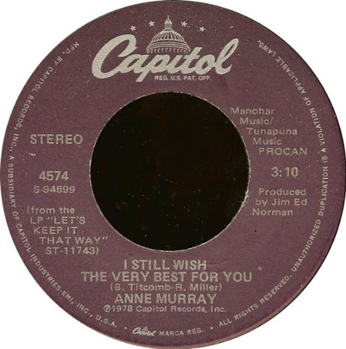 Anne Murray, You Needed Me / I Still Wish The Very Best For You - Vinyl 45 Rpm Record