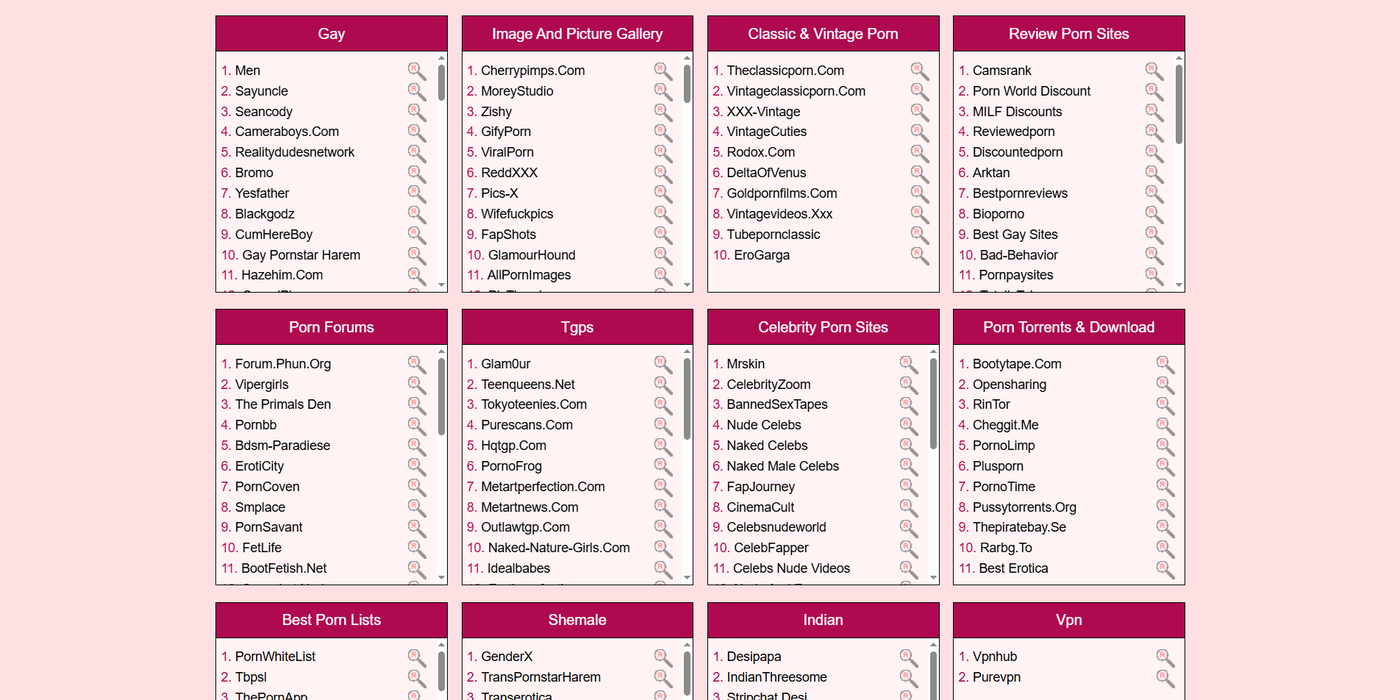 More of ThePornList.net's listings.