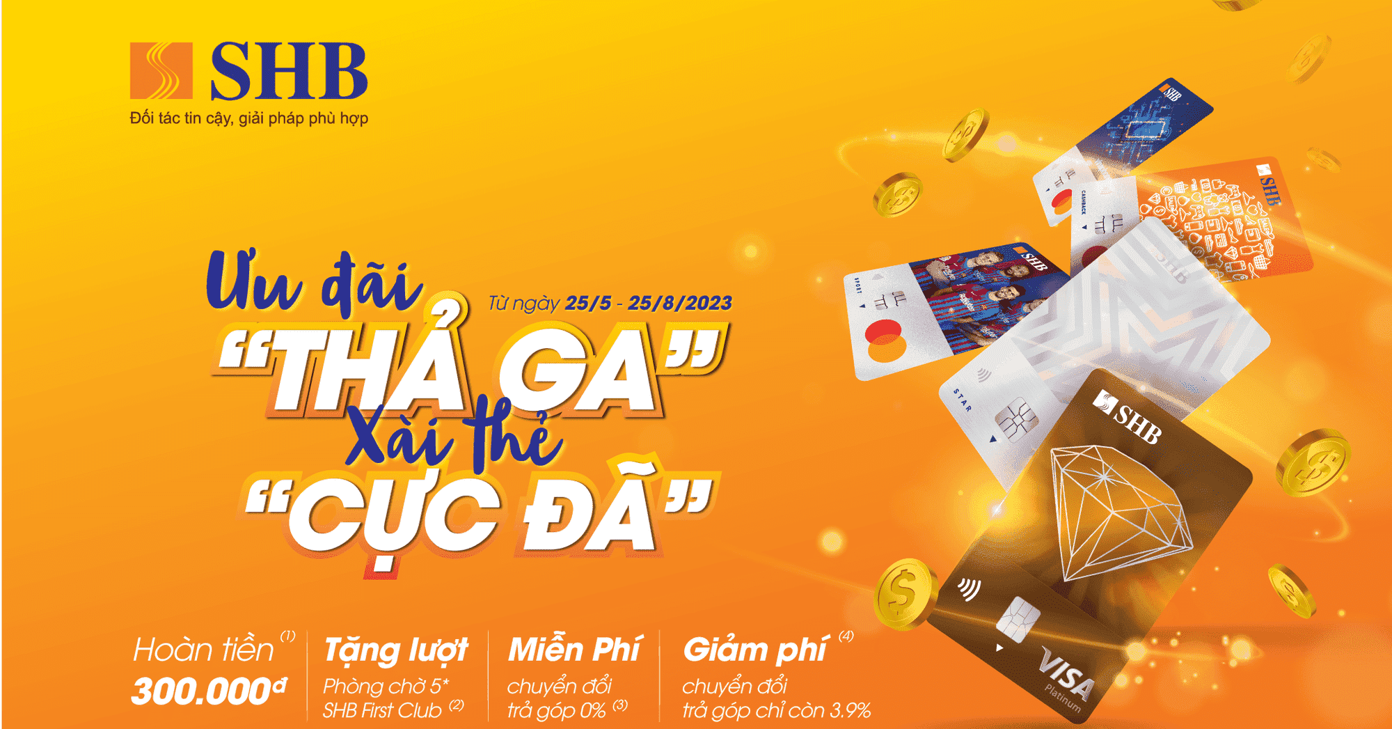 Nhiều ưu đãi cho khách hàng cá nhân khi mở thẻ tín dụng quốc tế SHB