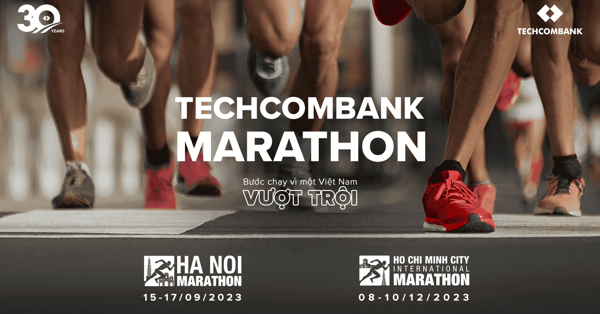 Techcombank kỷ niệm 30 năm thành lập, nâng tầm các sự kiện Marathon tại Hà Nội và Thành phố Hồ Chí Minh
