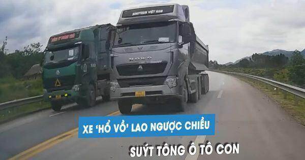 Kinh hoàng xe ben ‘hổ vồ’ vượt ẩu trên cao tốc, suýt tông ô tô con