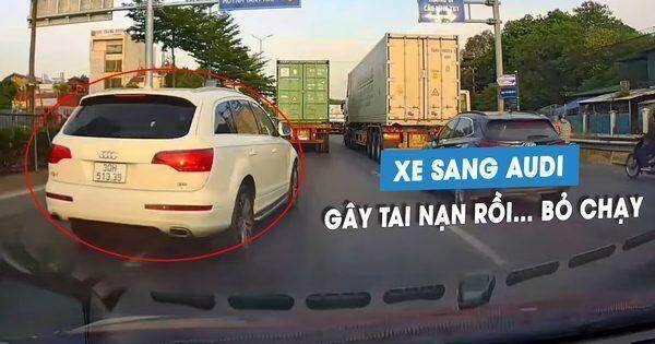 Phẫn nộ xe sang Audi chạy 'loi nhoi', vượt ẩu gây tai nạn… rồi bỏ chạy