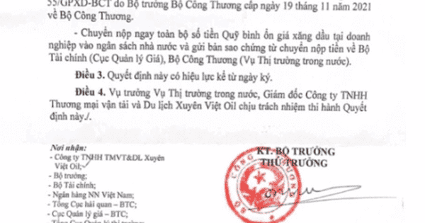 Bộ Công thương thu hồi giấy phép kinh doanh xăng dầu của Xuyên Việt Oil