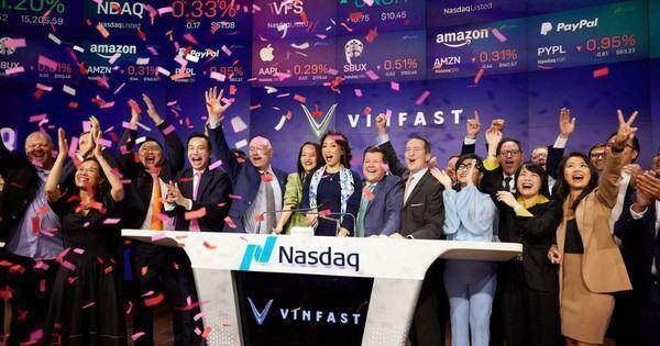 Cổ phiếu Vingroup bay cao sau khi VinFast giao dịch trên sàn Nasdaq