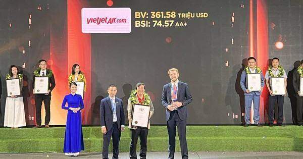 Vietjet là một trong 100 thương hiệu giá trị nhất Việt Nam