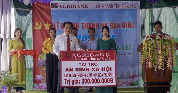 Agribank tỉnh Đắk Lắk bàn giao phòng học trị giá 500 triệu đồng tại xã Ea Kiết