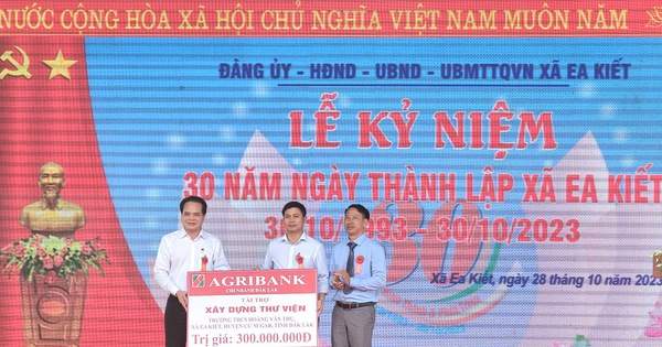 Agribank Đắk Lắk tài trợ xây dựng thư viện tại Trường THCS Hoàng Văn Thụ, xã Ea Kiết