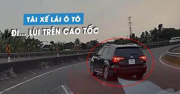 Tài xế liều lĩnh, lái ô tô đi lùi trên cao tốc TP.HCM