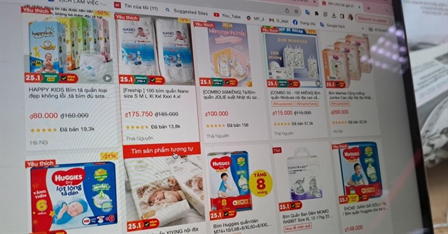 Bán bỉm, tã, sữa... online thu 3,09 nghìn tỉ đồng trong 3 tháng