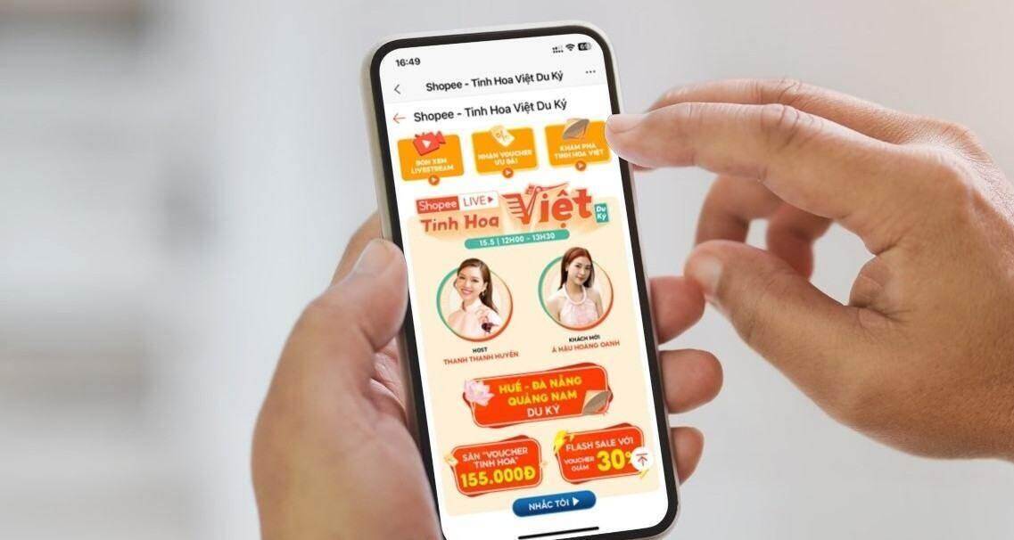 Shopee nhân rộng mô hình livestream quảng bá sản phẩm Việt truyền thống