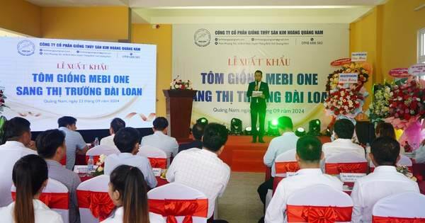 Kim Hoàng Quảng Nam xuất khẩu 2,5 triệu con tôm giống Mebi One sang Đài Loan