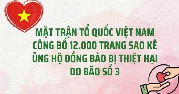 Link tải file sao kê 12.000 trang ủng hộ đồng bào của Mặt trận Tổ quốc Việt Nam