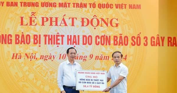 Các ngân hàng ủng hộ đồng bào vùng bão lũ hàng chục tỷ đồng