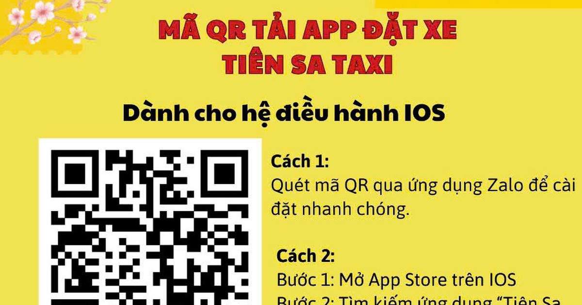 Tải ứng dụng Tiên Sa Taxi để đặt xe nhanh chóng, cước giá cố định