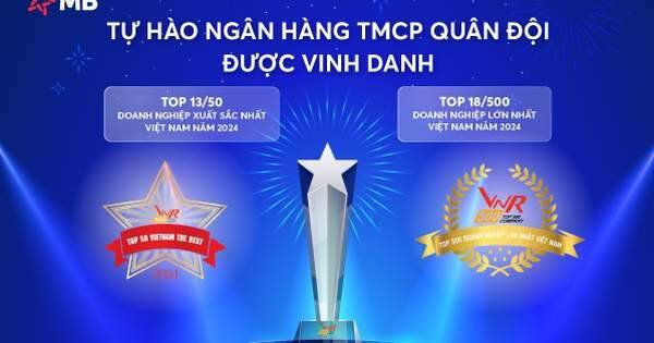 MB lọt Top 13 doanh nghiệp xuất sắc nhất Việt Nam năm 2024