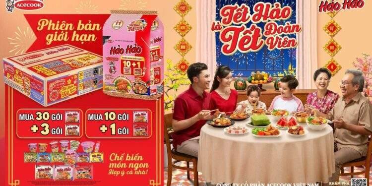 Mì Hảo Hảo tặng thêm gói, giá không đổi, phiên bản giới hạn đón Tết 2025 1 Mì Hảo Hảo tặng thêm gói, giá không đổi, phiên bản giới hạn đón Tết 2025