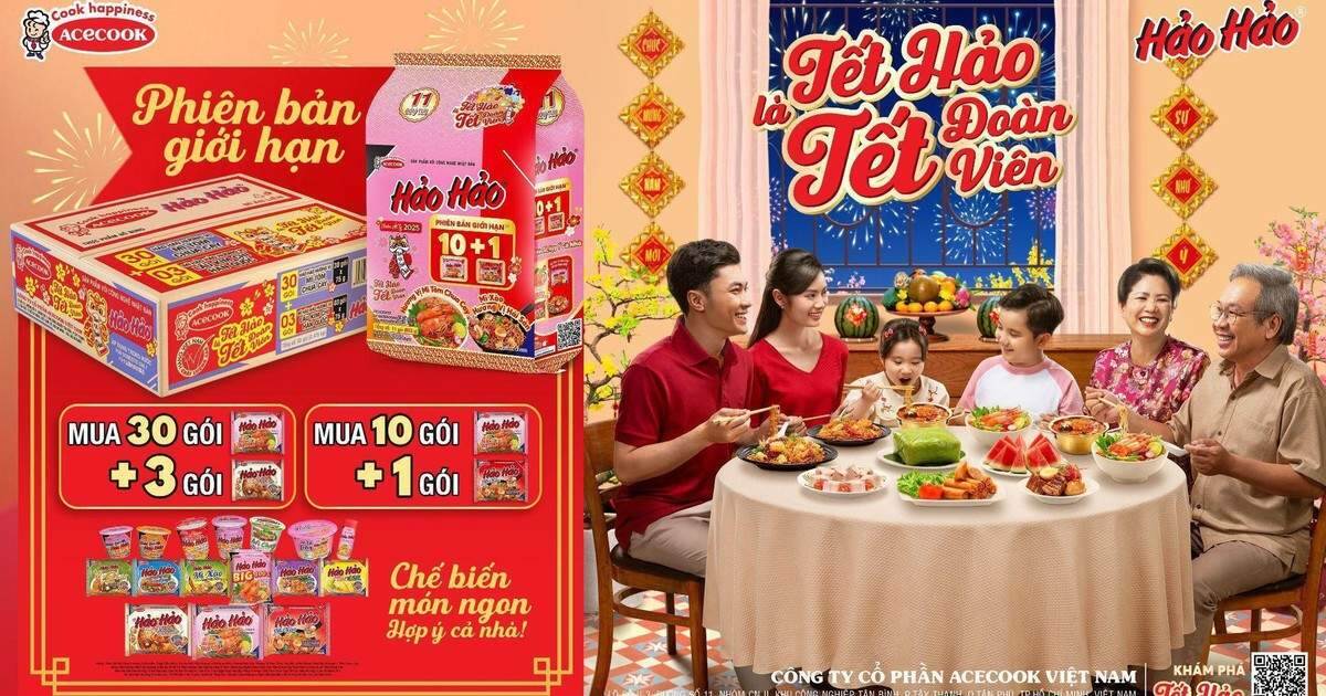 Mì Hảo Hảo tặng thêm gói, giá không đổi, phiên bản giới hạn đón Tết 2025