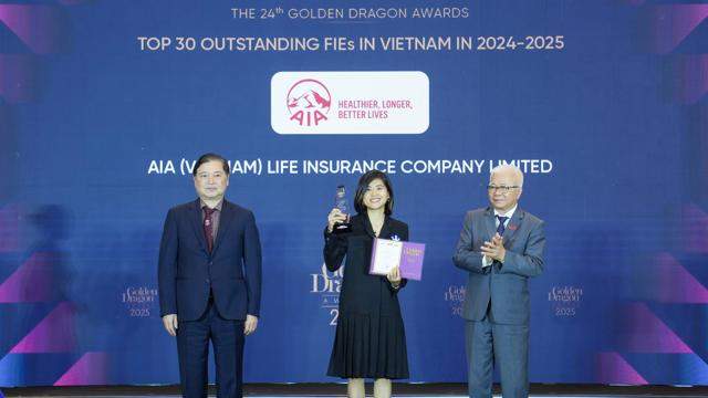 AIA Việt Nam được vinh danh tại chương trình Rồng vàng 2025