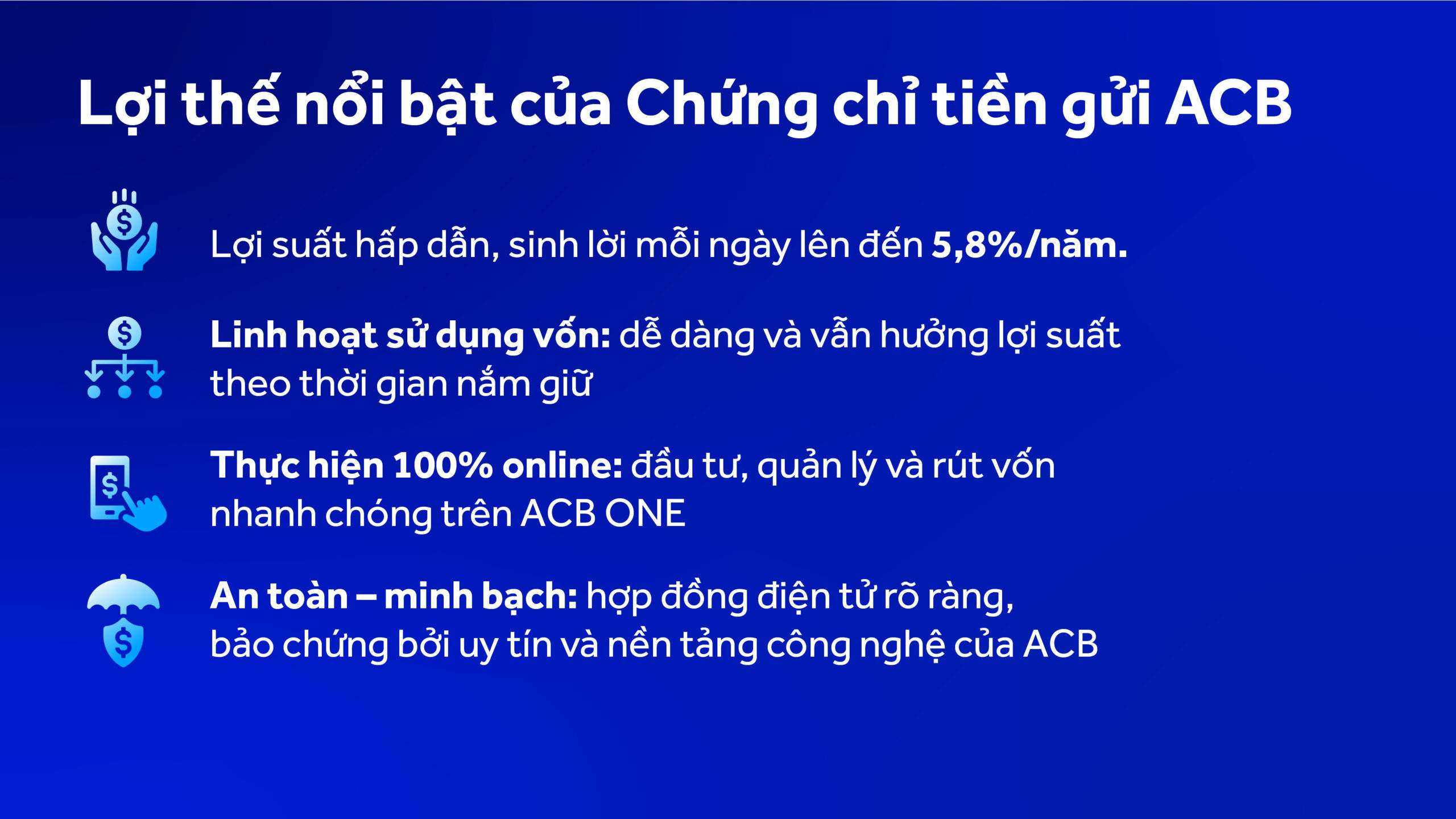 Giải pháp sinh lời vượt trội dành cho khách hàng với ACB ONE