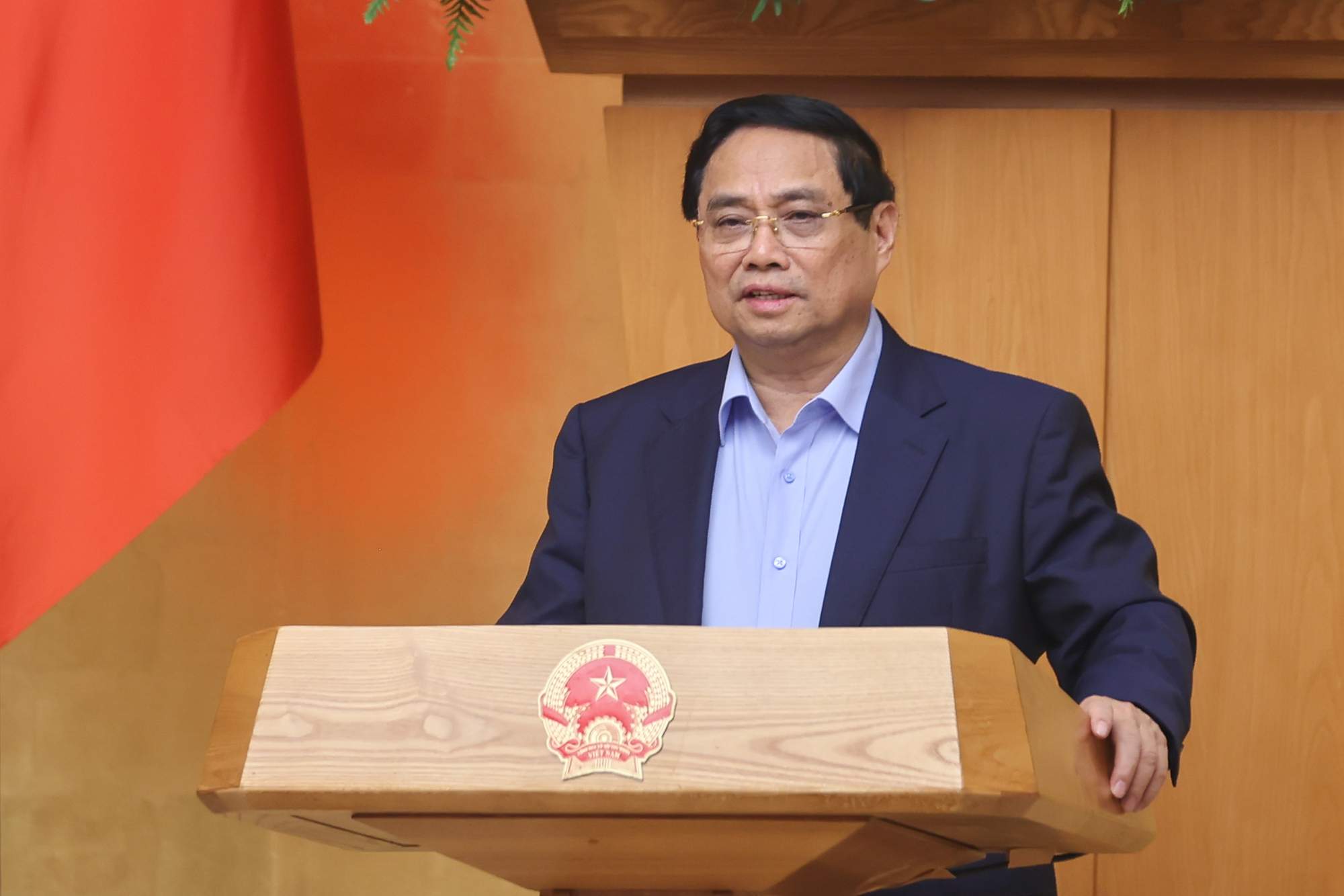 Thủ tướng Phạm Minh Chính phát biểu tại phiên họp. Ảnh: VGP
