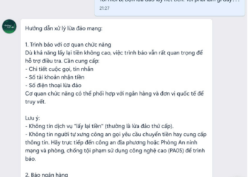 Chatbot có thể hỗ trợ, hướng dẫn người bị hại ngay trong khung chat.