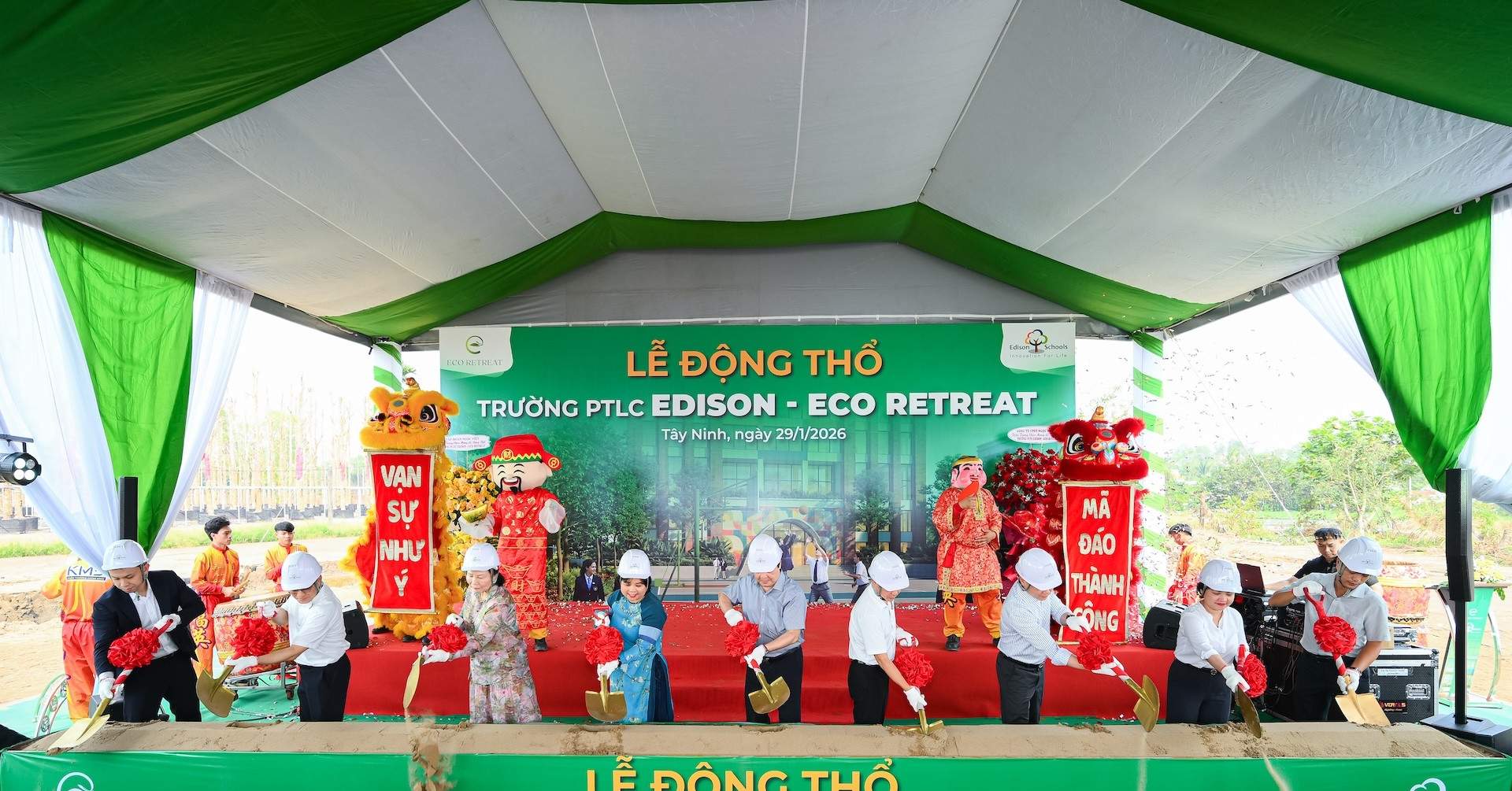Động thổ Trường Phổ thông liên cấp Edison tại đô thị Eco Retreat