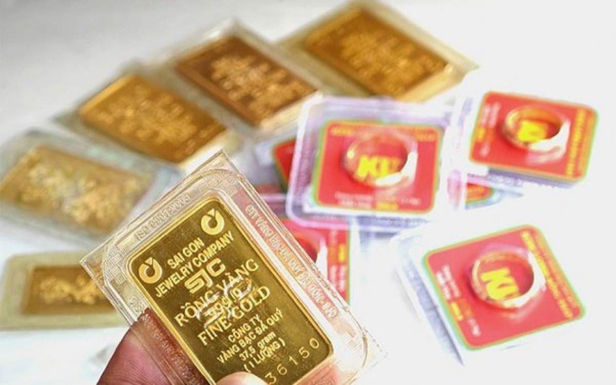 Giá vàng nhẫn tại Bảo Tín Minh Châu và Bảo Tín Mạnh Hải giảm 700.000 đồng/lượng so với mức cao điểm
