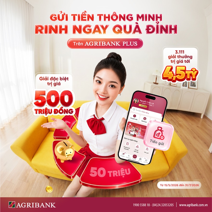 Agribank dành 4,5 tỷ đồng tặng khách hàng gửi tiền online 2 Agribank dành 4,5 tỷ đồng tặng khách hàng gửi tiền online