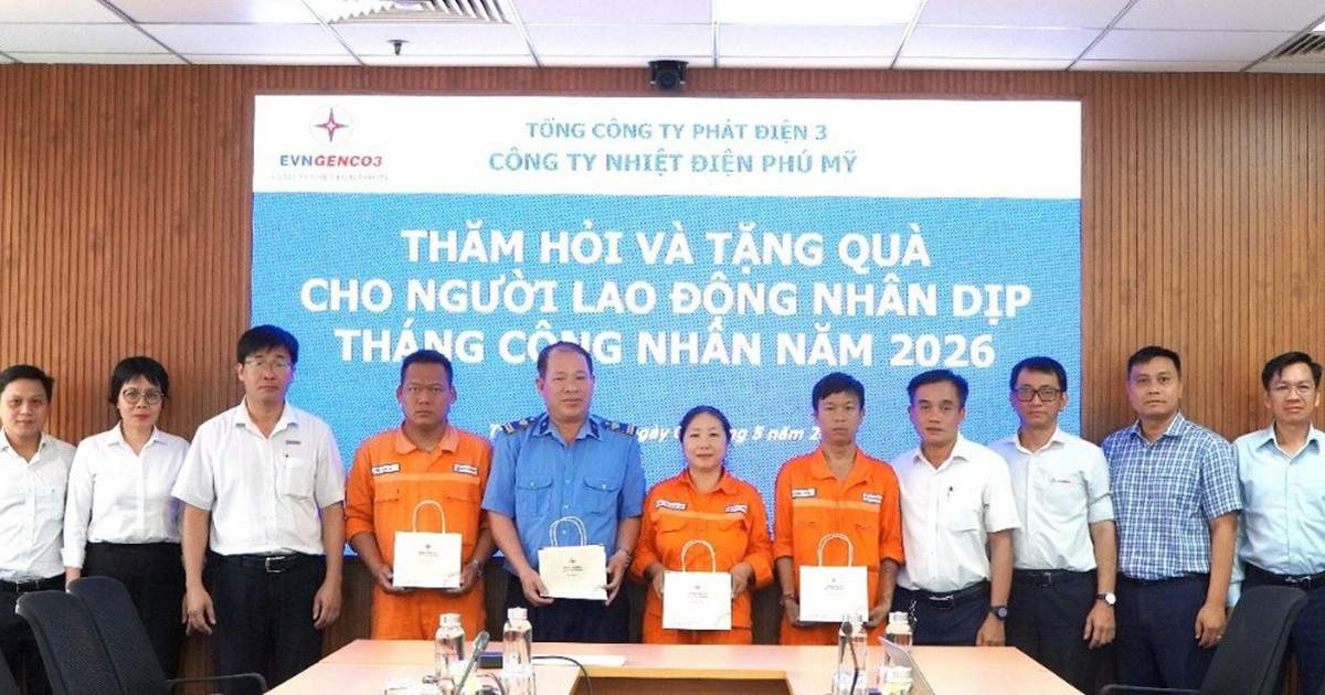 Công đoàn Nhiệt điện Phú Mỹ thăm, tặng quà người lao động dịp Tháng Công nhân 2026