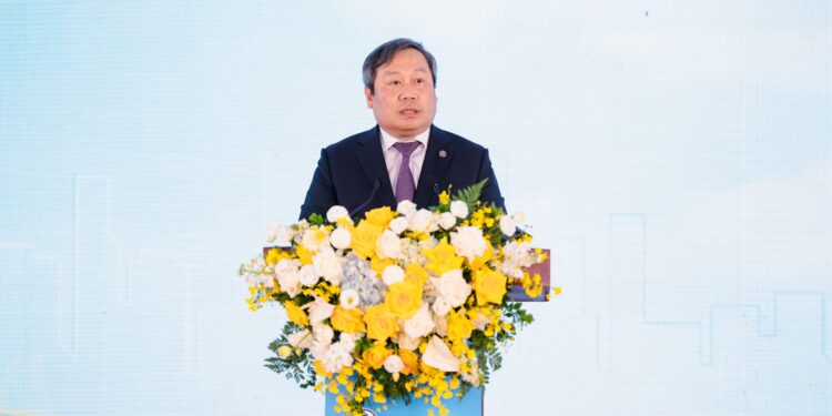 Chủ tịch UBND TP Hà Nội Vũ Đại Thắng phát biểu tại Lễ khởi công dự án.