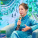Bà Lê Nguyễn Thiên Nga, Viện trưởng Viện Quản trị chính sách và Chiến lược phát triển phát biểu tại Tọa đàm.