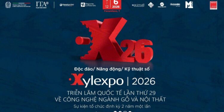 Xylexpo 2026: Điểm hẹn công nghệ gỗ và nội thất toàn cầu trở lại vào tháng 6 tới tại Ý 1 Triển lãm quốc tế Xylexpo 2026 sẽ diễn ra từ 9-12/6/2026 tại FieraMilano-Rho (Ý). Nguồn: Thương vụ Ý.
