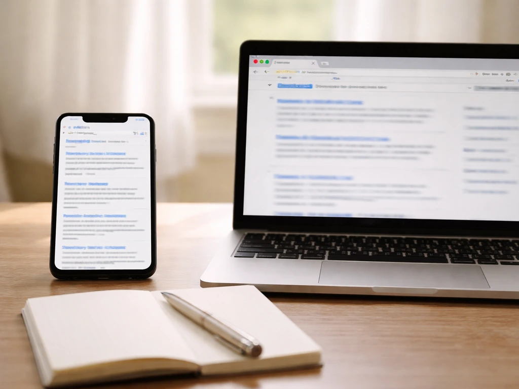 Phone and laptop on a desk showing blurred property and finance search pages for self-verification.