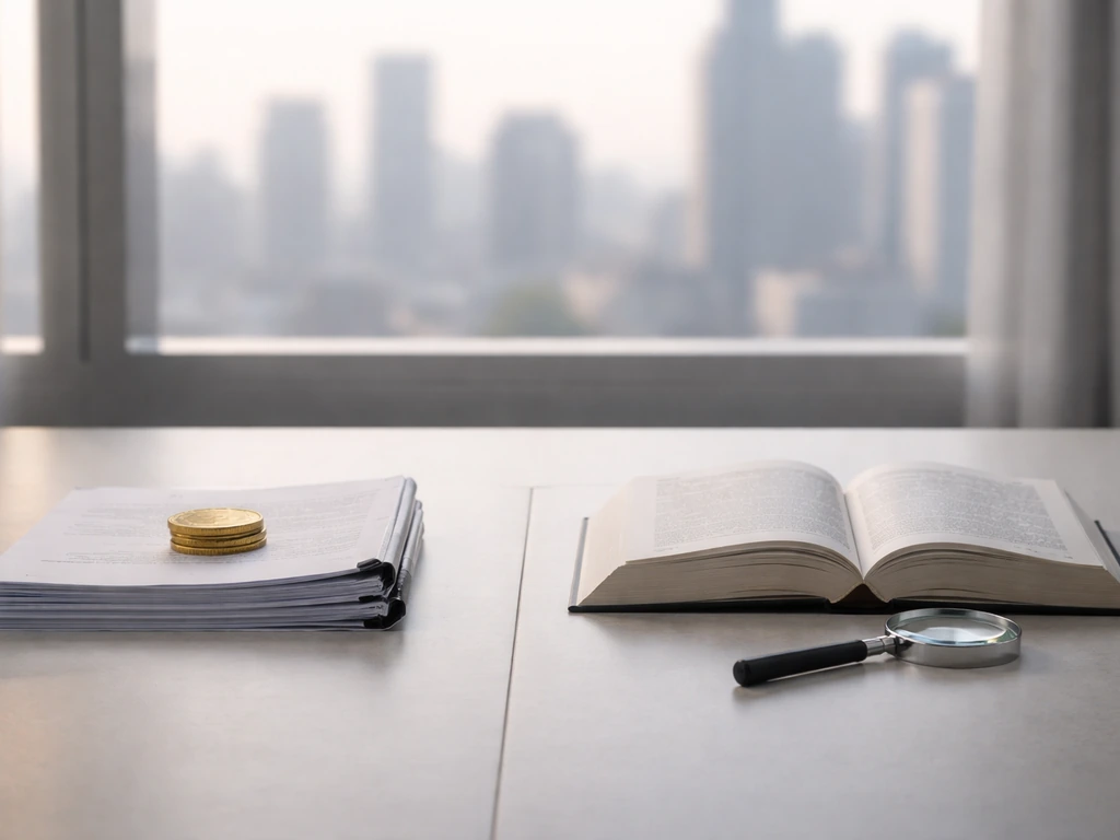 Minimal split scene of luxury office desk items symbolizing different money rankings and biographical references.