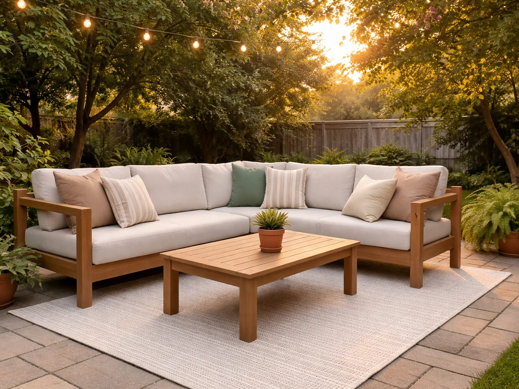 Bright patio with comfortable furniture and greenery, inviting outdoor living scene for comparing reviews.