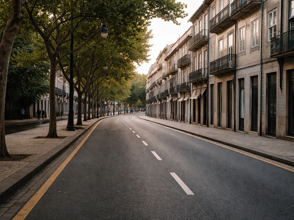 Avenida Rodrigues de Freitas street scene in Porto near Bonfim, showing an easy approach route