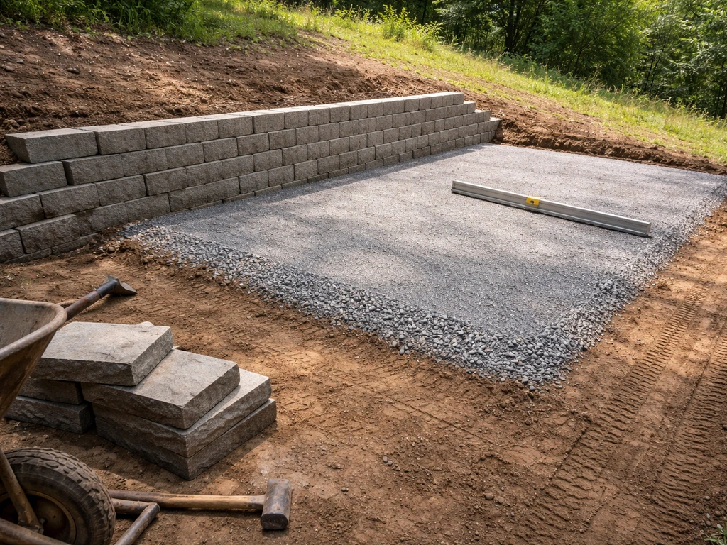 how to build a patio on a slope